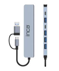 INCA IUTP-7T USB/Type-C Hub X5 USB 3.0 + 2 Type-C Aluminyum Kasa ÇOKLAYICI 